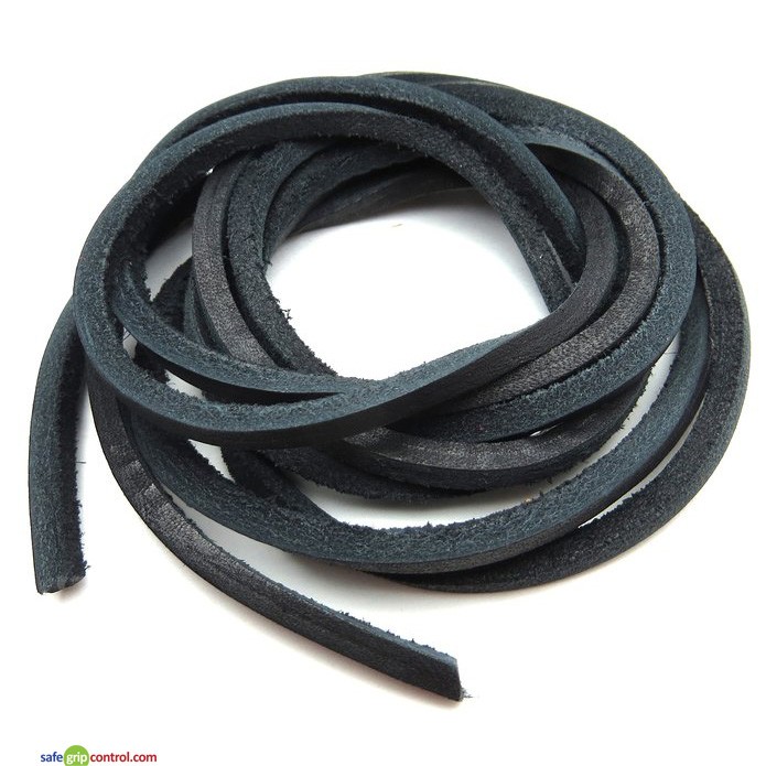 Black leather laces deluxe 3 mm Square 