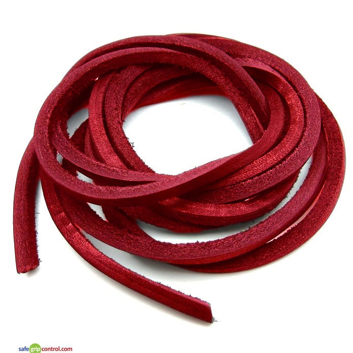 Red Leather Boat Shoe Laces 120cm (47in)