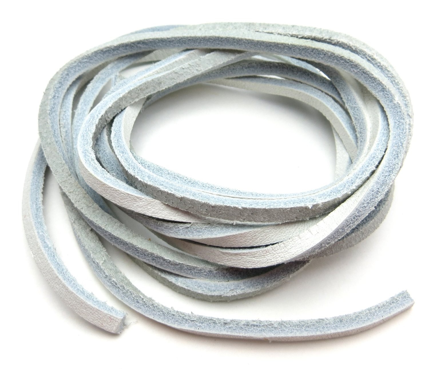 White Leather Boat Shoe Laces 120cm (47in)